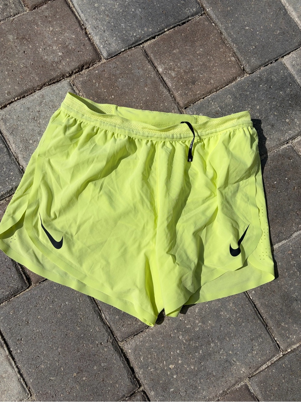 Nike Neon Yellow men’s small Athletic Running Shorts